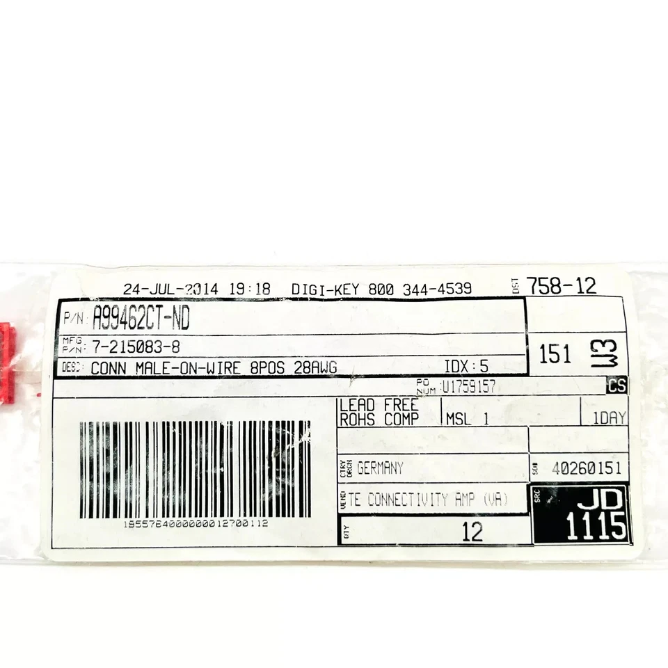 TE Connectivity AMP 7-215083-8 IDC Connector 8 Position Cable to Board, 9 Pcs - Image 4 of 4