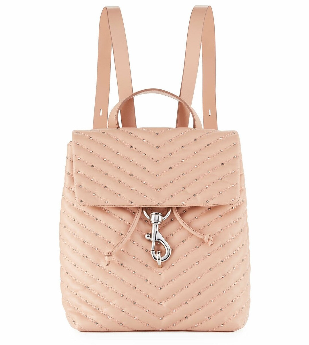 $348 Rebecca Minkoff Edie Quilted Studded Leather Flap  display picture 2
