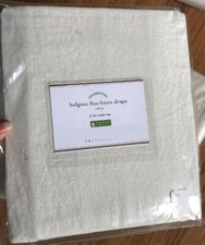 Pottery Barn Belgian Flax Linen Drapes Set 2 Ivory 50x 108 Blackout Pair New  