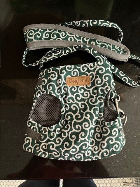 Harness Vest and Leach  for a Dog or Cat; DogLemi; Size  XSmall; Green and White