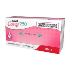 Coral Aloe Nitrile Gloves, Powder Free, Pink, Small, 250/Box