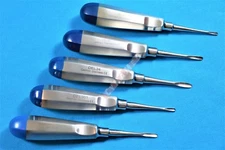5 PCS STRAIGHT DENTAL SURGERY EXTRACTING LUXATING APICAL ROOT TIP ELEVATOR