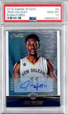 2016 Panini Studio Jrue Holiday Signatures PSA 10   /299