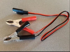 24" Battery Clip to SAE 18awg for Arduino, Solar, Trickle charger; Nickel Plated