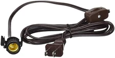 Clip-In Lamp Cord for Salt Lamps, Village Houses - 6 Foot Brown, Switch, Socket