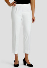 Lafayette 148 NY Metropolitan Stretch Cropped Bleecker Pants White NWT 278