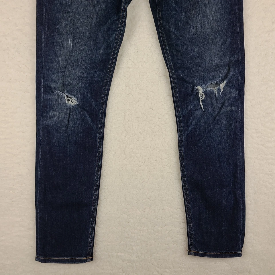 Rag Bone Jeans Womens 27 Blue Collette Capri Distress Dark Wash Denim * - Image 2 of 4
