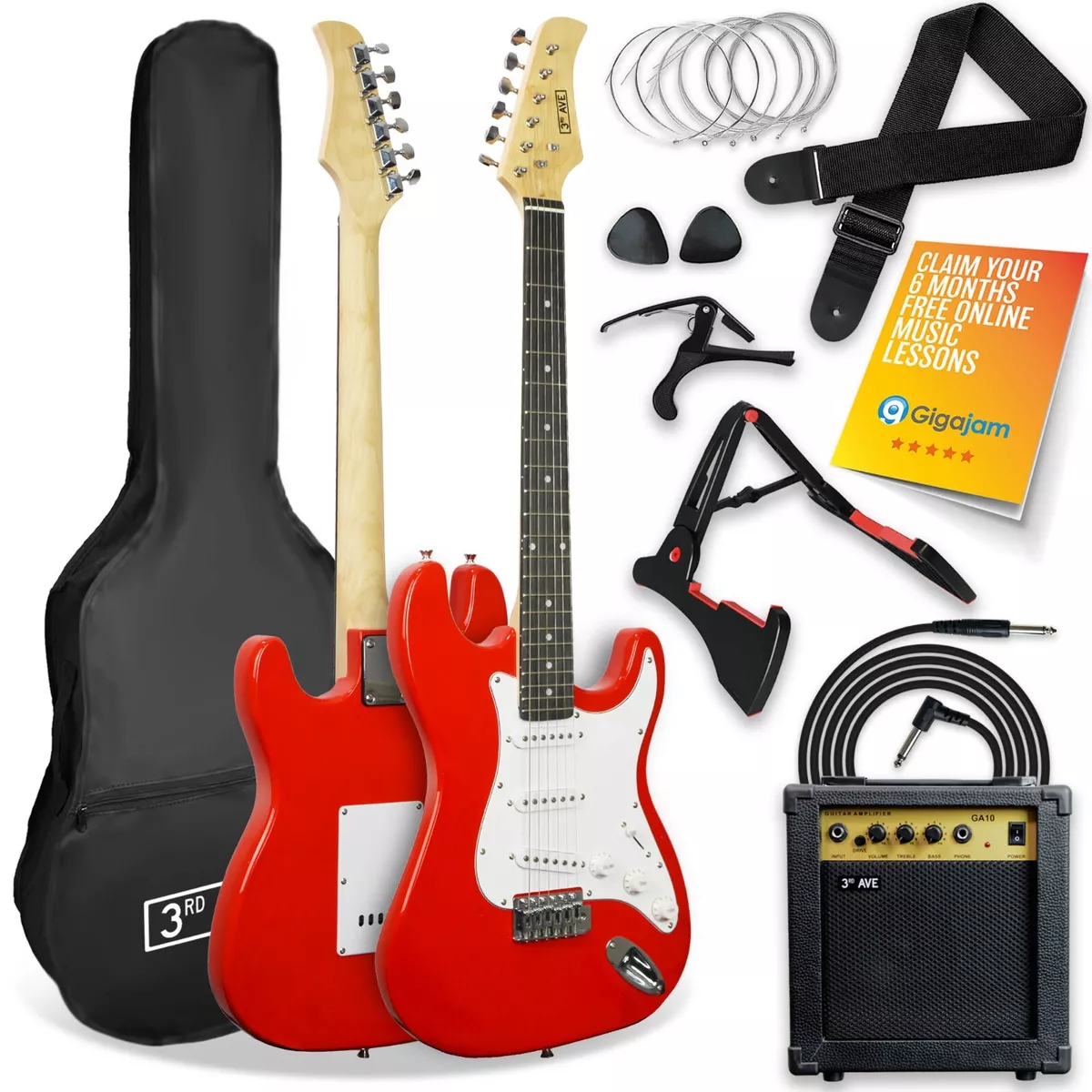 Electric Guitar 4/4 Size Beginner Set with Amp & Accessories - 3rd Avenue