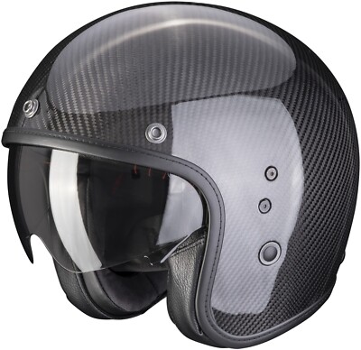 SCORPION Jethelm BELFAST EVO CARBON Solid schwarz mit ECE 22.06 Gr. L 59/60