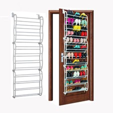 36 PAIR OVER DOOR HANGING SHOE RACK 12 TIER SHELF ORGANISER STORAGE STAND HOLDER