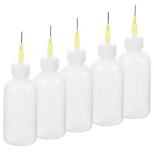 5 Pcs Pointed Bottle Plastic Needle Paint Bottles Fine Tip Applicator