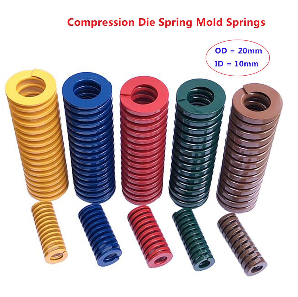 20mm OD 10mm ID Spring Compression Die Springs - 20mm OD, 10mm ID ...