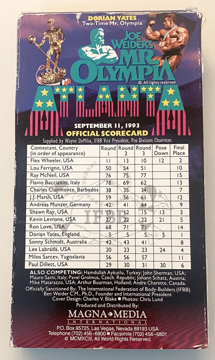 ミスターオリンピア VHS 1993年 アトランタ ジョージア 動作確認済 Mr. Olympia 1993 Atlanta Tape 1 VHS VCR Video Used Joe