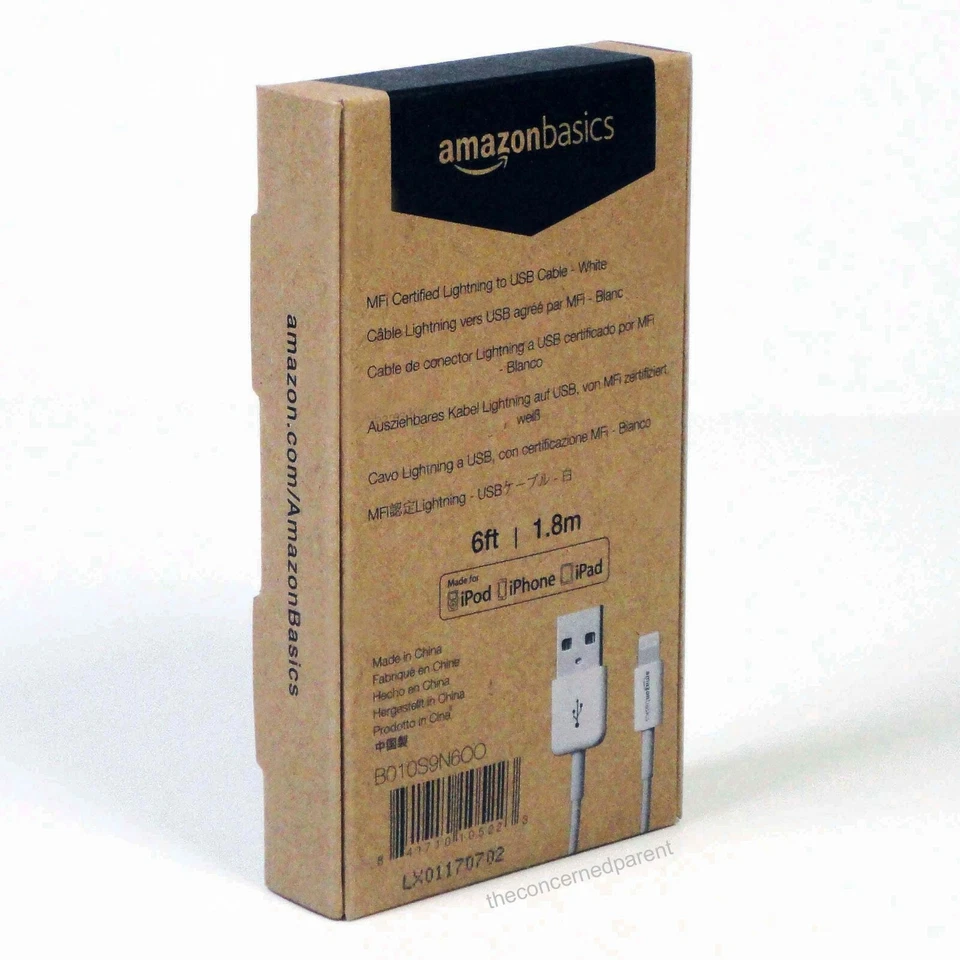 AmazonBasics Lightning to USB-A Cable - Apple MFi Certified - 6Ft.(1.8m) - WHITE - Image 3 of 4