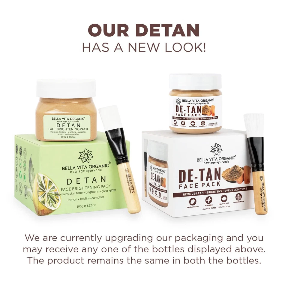 ALL NATURAL Organic De Tan Removal Face Pack For Glowing Skin 100gm Pack Of 1 - Image 2 of 4