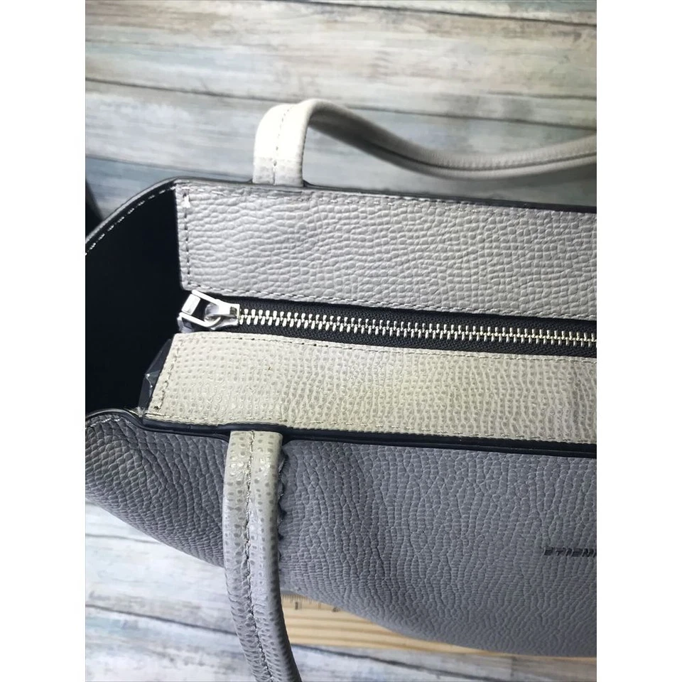 Etienne Aigner Stella Large Thick Gray Leather Shopper Tote Shoulder Bag - Image 4 of 4