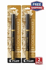 Pilot Gold Paint Marker Extra Fine Tip 2 Pack Permanent Metallic Gold - 41500