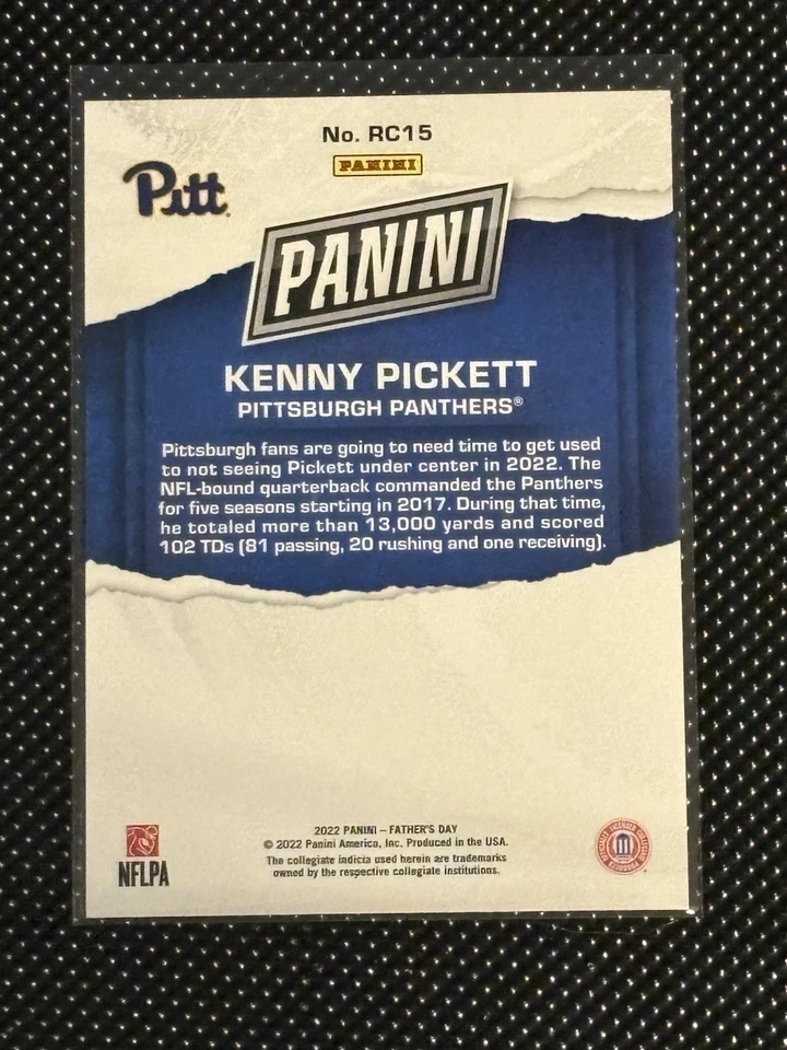 2022 Panini Fathers Day Kenny Pickett Rookie /199 #RC15 - Image 2 of 2