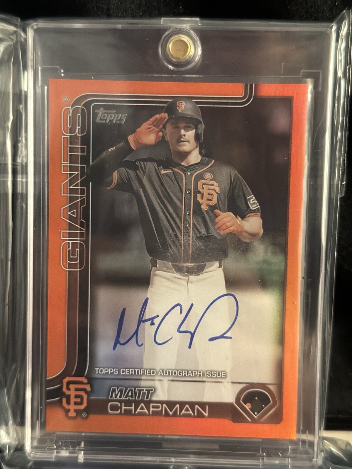 2025 Topps - Flagship Real One Autographs Matt Chapman #221 Orange Foil /25