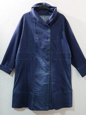 KEKOO Stretch Jeans Übergangs-Mantel 48-50 (3) Premium-Denim Lagenlook blau