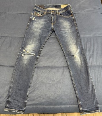 Diesel Thommer Jeans Herren W31 L32 Blau Slim Fit Denim Zip Stretch Zip