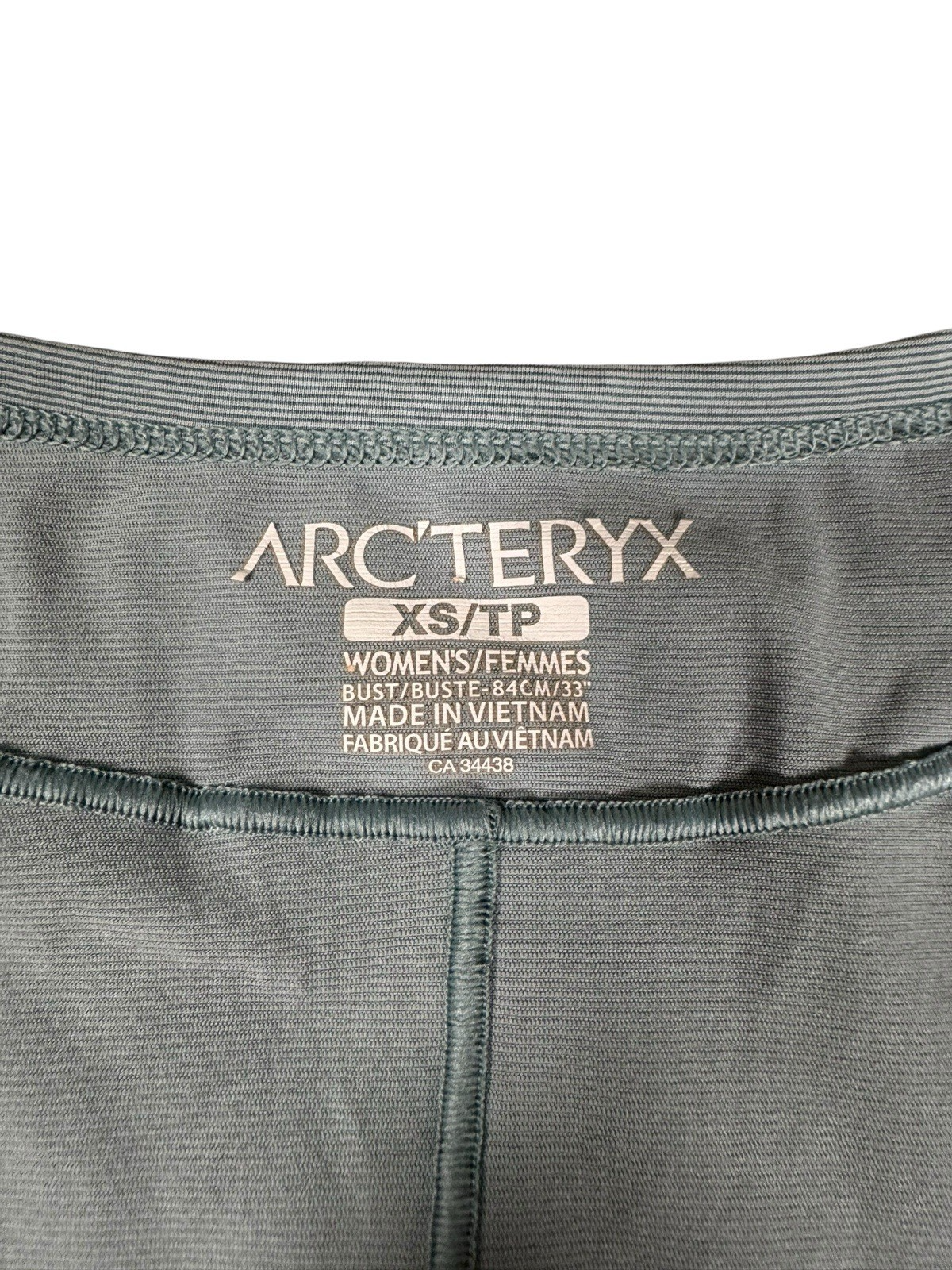 Camicia Arc'teryx donna taglia XS Motus Crew manica corta blu grigia aderente allenamento