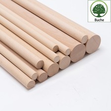 Natural Beech Wood Wooden Dowel Rods 30cm Long - Dia 4-60 mm Wood Crafts Sticks