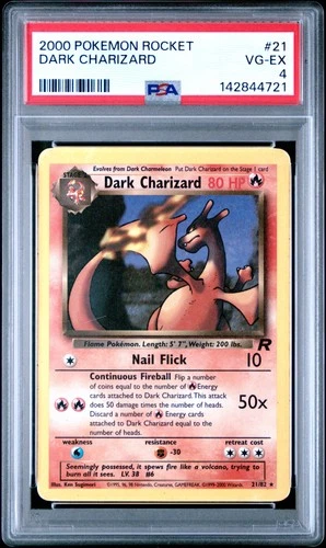 2000 POKEMON ROCKET #21 DARK CHARIZARD PSA 4