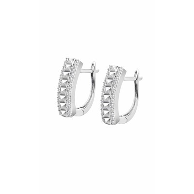 LOTUS SILVER Orecchini Donna Argento Collezione Pure Essential – Zirconi Incastonati