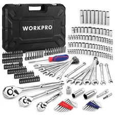 WORKPRO 192-Piece Mechanics Tools Kit and Socket Set SAE&Metric with Molded Case