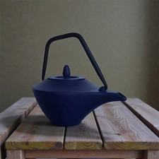 Cast Iron Teapot 450ml – Japanese Tetsubin Style – Blue Kettle with Handle