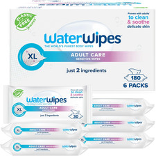 Adult Care Sensitive Wipes, 180 Wipes (6 Packs), Extra Large, Water-Based Wet Wi