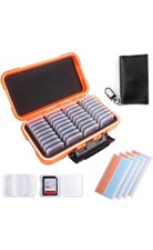 36-Slot Gray Memory Card Case with 36 Transparent Holders  40 Writable