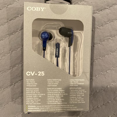 Earbuds - Remote - 3.5mm Headphones Coby CV-25 Built in Microphone