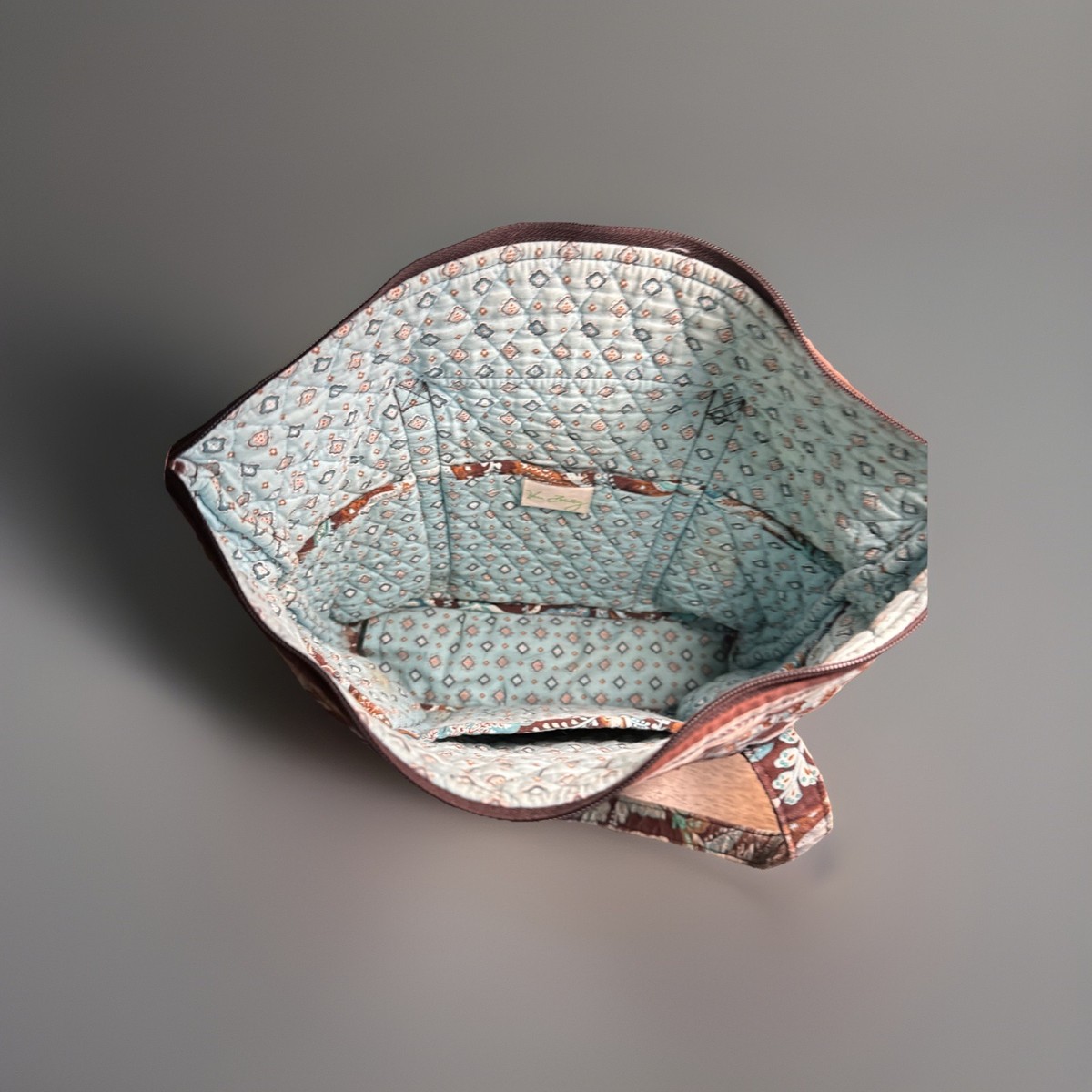 Vtg Vera Bradley Retired “Java Blue” Quilted - Small Original Tote View 5