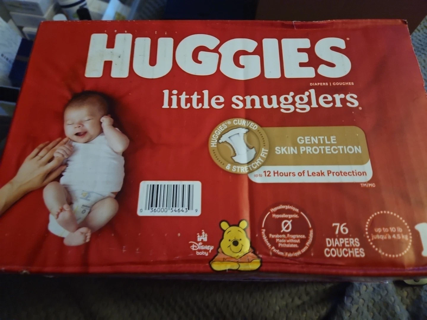 Huggies Little Snugglers Disposable 76 Diapers, Size Newborn Up To 10 Lbs