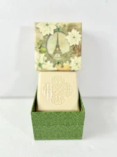 Almond Soap Triple Milled Vegetable Based Keepsake Box Magnolias & Eiffle Tower