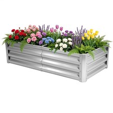 Garden Raised Bed Galvanised Steel Outdoor Planter Vegetable Flower Growing Box