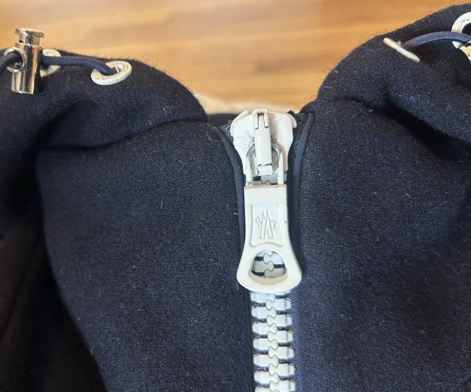 MONCLER Grenoble Jeremie Giubbotto Women's Down Wool Jacket Navy Size 36 thumbnail 4