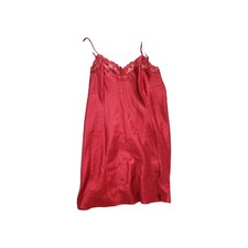 Victoria's Secret Women's Red Satin Slip, Lace-trimmed, Medium NWOT