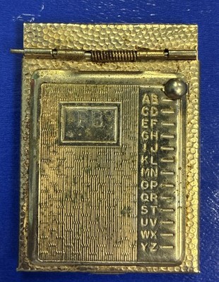 Vintage Miniature Gold-tone Pop Up Address Book & Phone Directory Index