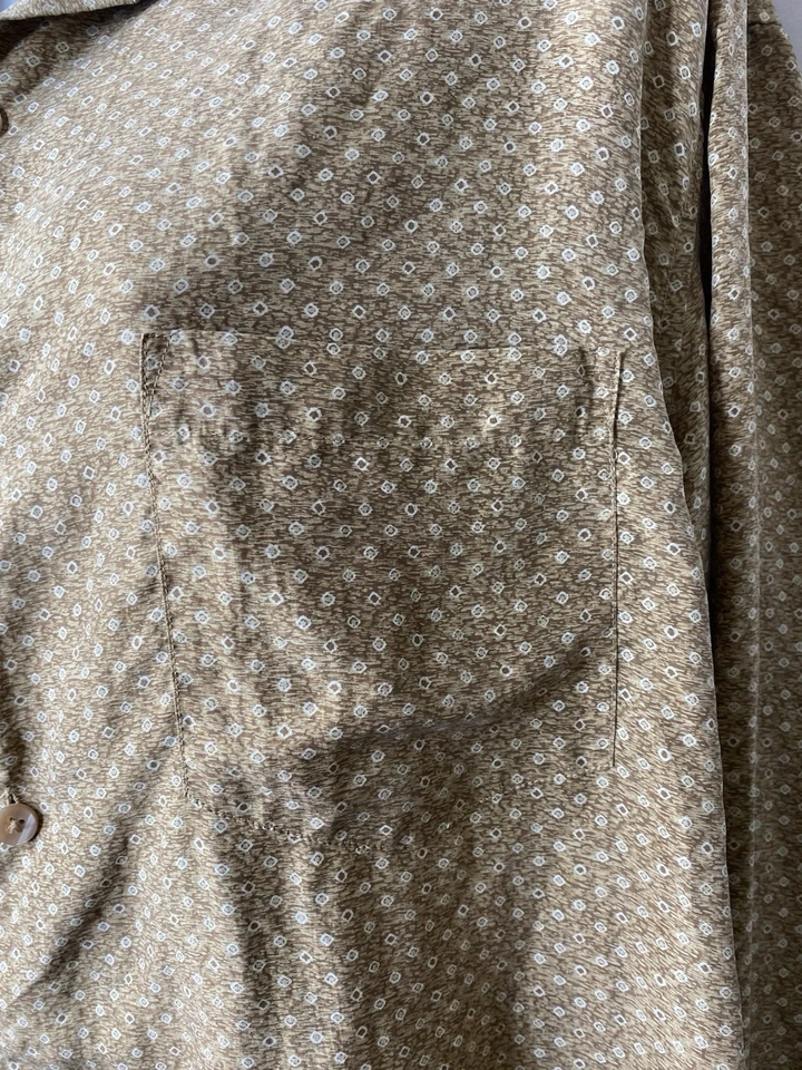 Camisa de negocios vintage Claiborne 100 % seda para hombre talla grande ropa de oficina profesional Foto 4 de 4