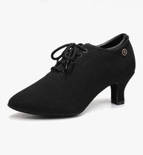 Practice Latin Salsa Ballroom Dancing Shoes for 2 Inch Heel Black Size 5