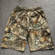 Mens RealTree Camo Jersey Fleece Cargo Shorts Size XXL Woodland Country Wear