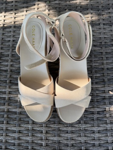 Cole Haan Cloudfeel Espadrille Wedge Slingback Sandal Shoe Size 9 suede