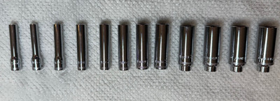 Vintage 12pc MAC Tools 1/4'' Drive Deep Metric Socket Set MD6 - 5mm to 15mm