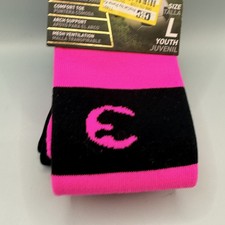 Puma Kids Youth Soccer Socks 2 Pair Black Pink Arch Support Mesh Ventilation