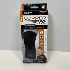 Copper Fit Compression Knee Sleeve Support Large 17"-19" Copper-Infused New