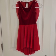 Weissman Girls Large Recital Costume Dress Velvet Tulle Gold/Tulle Trim