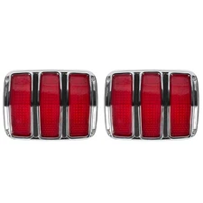 CJ Classics Flush Mount Taillight Kit with Red Lens & Square Pattern Mustang ...